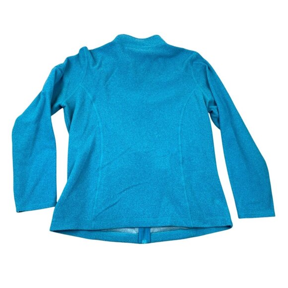 L.L.Bean Women Jacket Medium Full Zip Mock Fleece Neck Cozy Outdoors Casual Blue - Picture 2 of 10